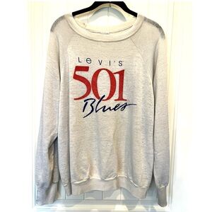 Paper thin Thrashed Vintage Levi’s 501 Blues Sweatshirt Crewneck USA 80s/90s